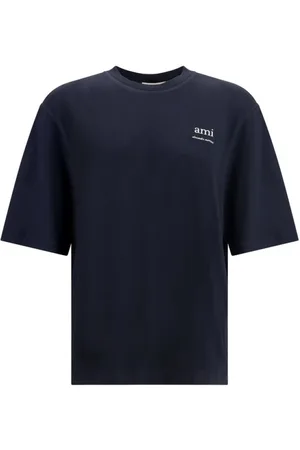 Ami Tops, Heren, Blauw, S, Katoen, Logo Katoenen T-shirt