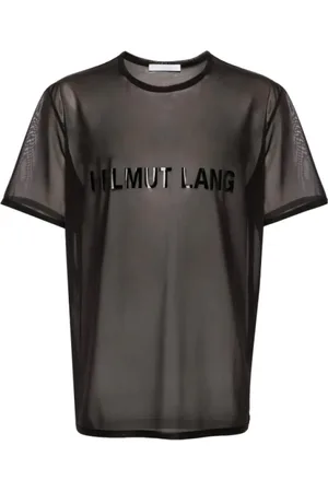 Helmut Lang Tops, Heren, Zwart, M, Chiffon, Chiffon Zwart Logo Tee