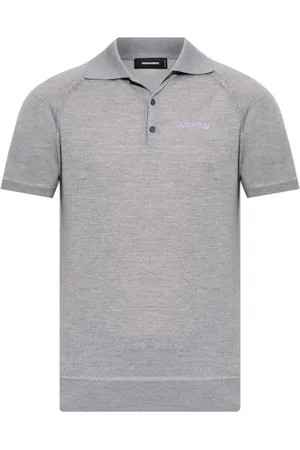 Dsquared2 Tops, Heren, Grijs, M, Wol, Polo met logo