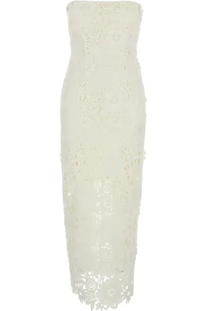 ROTATE Kleedjes, Dames, Wit, S, Witte Lange Jurk met Achtersplit