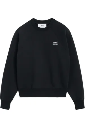 Ami Sweatshirts & Hoodies, Dames, Zwart, M, Katoen, Casual Zwarte Katoenen Sweatshirt