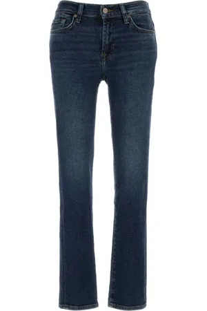 7 for all Mankind Jeans, Dames, Blauw, W30, Denim, Stretch Denim Roxanne Jeans