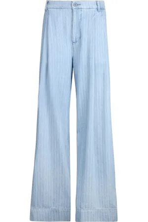 Liu Jo Broeken, Dames, Blauw, XS, Denim, Gestreepte denim broek