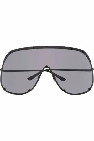 Rick Owens Accessoires, Dames, Zwart, ONE Size, Shield Zonnebril