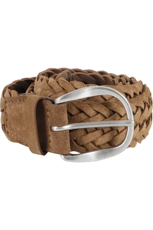 Orciani Accessoires, Heren, Bruin, 110 CM, Suède, Gevlochten Suède Tabak Riem