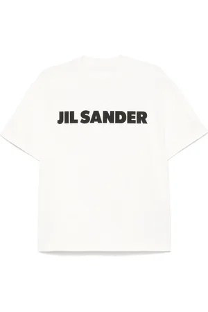 Jil Sander Tops, Dames, Wit, S, Katoen, Logo T-Shirt