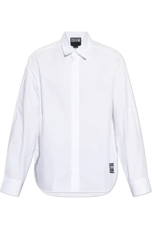 VERSACE Overhemden, Heren, Wit, 3Xl, Katoen, Shirt met logopatch