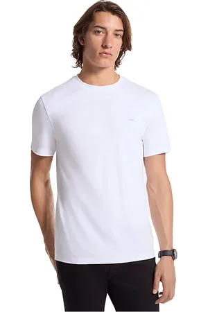 Michael Kors Tops, Heren, Wit, L, Katoen, Casual T-shirt voor mannen