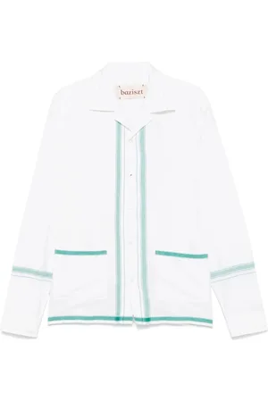 Baziszt Overhemden, Heren, Wit, L, Witte Blouse met Zakken en Knopen