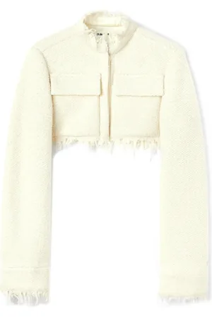 Jil Sander Jassen, Dames, , M, Tweed, Gebreid Crop Jasje