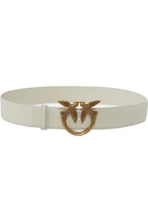 Pinko Accessoires, Dames, Wit, L, Leer, Love Berry Riem