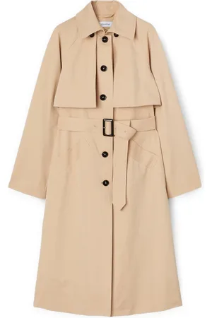 Motivi Mantels, Dames, , XS, Katoen, Enkellijnige trenchcoat van technische stof