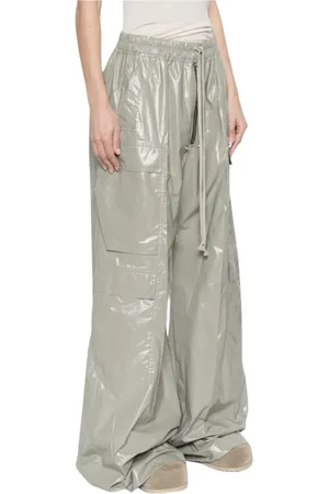 Rick Owens Broeken, Dames, Groen, S, Katoen, Stijlvolle Cargo Broek