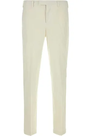 PT Torino Broeken, Heren, Wit, L, Katoen, Witte Stretch Katoenmix Broek
