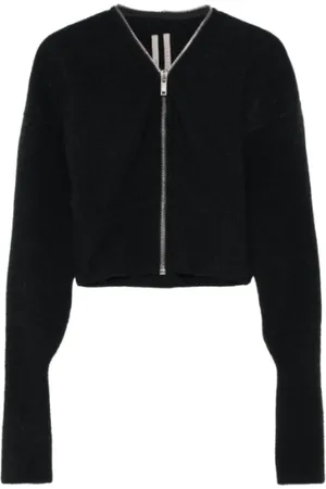 Rick Owens Truien, Dames, Zwart, L, Batwing Gebreide Jas