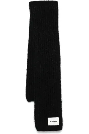 Jil Sander Accessoires, Heren, Zwart, ONE Size, Wol, Stijlvolle Zwarte Sjaal