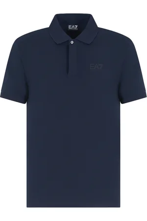 EA7 Tops, Heren, Blauw, S, Katoen, Polo met korte mouwen