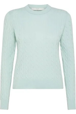 SEVENTY BY SERGIO TEGON Truien, Dames, Groen, S, Wol, Slim Fit Kabeltrui, Eigentijdse Stijl