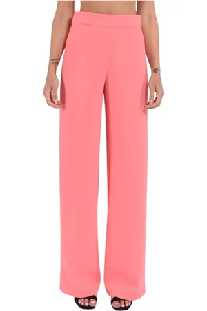Patrizia Pepe Broeken, Dames, Oranje, L, Polyester, Rechte Crepe Broek