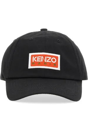 Kenzo Accessoires, unisex, Zwart, ONE Size, Katoen, Logo Baseballpet met Harde Klep