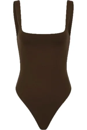 Entire Studios Tops, Dames, Bruin, M, Square Neck Bodysuit