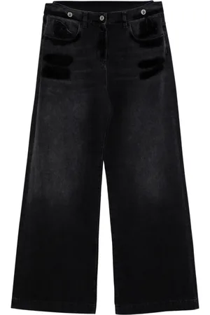 The Attico Jeans, Dames, Zwart, W27, Katoen, Palazzo Jeans