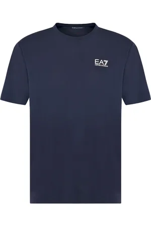 EA7 Tops, Heren, Blauw, S, Katoen, Jersey T-shirt