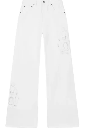 Dondup Jeans, Dames, Wit, W27, Katoen, Katoenmix Casual T-shirt