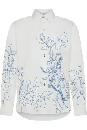 SEVENTY BY SERGIO TEGON Blouses & Shirts, Dames, Wit, L, Katoen, Geborduurd Cornely Shirt 100% Katoen