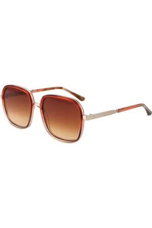 Sandro Accessoires, Dames, Bruin, ONE Size, Oranje Vierkante Gradiënt Zonnebril Vrouwen