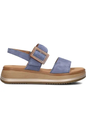 Gabor Schoenen, Dames, Blauw, 38 EU, Suède, Blauwe Sandalen voor Zonnige Dagen
