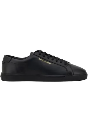 Saint Laurent Schoenen, Heren, Zwart, 42 EU, Leren Sneakers met Iconisch Monogram