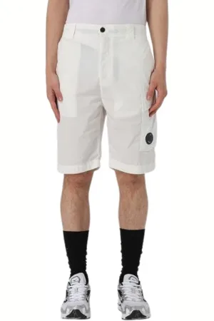 C.P. Company Korte broeken, Heren, Wit, L, Witte Shorts voor Heren