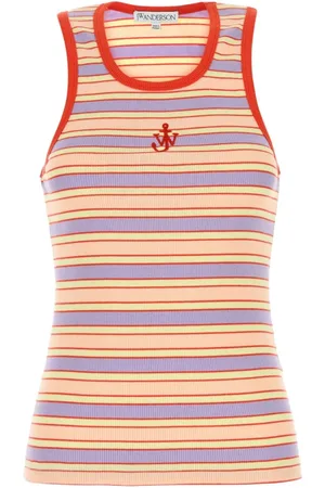 J.W.Anderson Tops, Dames, Veelkleurig, S, Katoen, Gedrukte katoenen tanktop