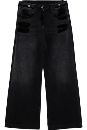 The Attico Jeans, Dames, Zwart, W27, Denim, Palazzo Stijl Denim Jeans