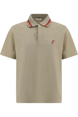 Salvatore Ferragamo Tops, Heren, Grijs, S, Katoen, Geborduurd Poloshirt