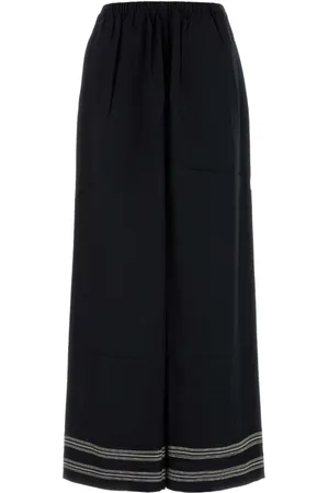 BODE Broeken, Dames, Zwart, S, Zwarte Mathilde Wide-Leg Broek
