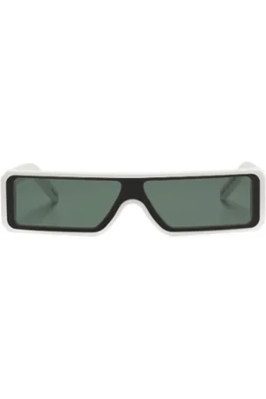 Rick Owens Accessoires, unisex, Wit, ONE Size, Bos Parel Tempel Zonnebril