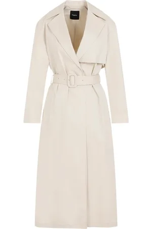 THEORY Mantels, Dames, , S, Katoen, Zand Katoenen Trenchcoat
