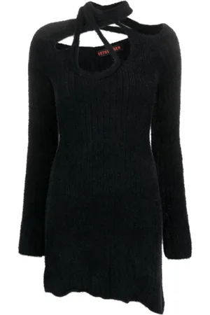 OTTOLINGER Kleedjes, Dames, Zwart, S, Zwarte Gebreide Crossover Jurk
