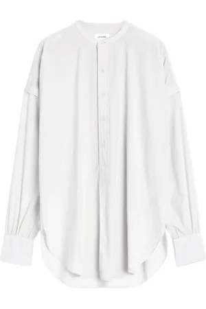 LEMAIRE Blouses & Shirts, Dames, Wit, XS, Witte Blouse met Knopen en Zijsplitten