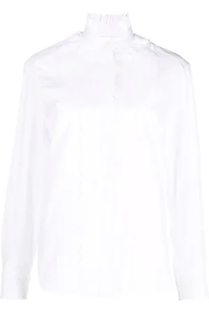 Paco rabanne Blouses & Shirts, Dames, Wit, M, Katoen, Elegante Witte Katoenen Overhemd