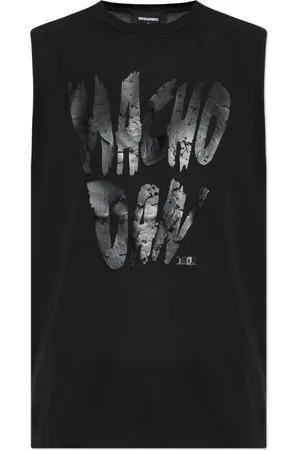 Dsquared2 Tops, Heren, Zwart, L, Katoen, Bedrukt T-shirt