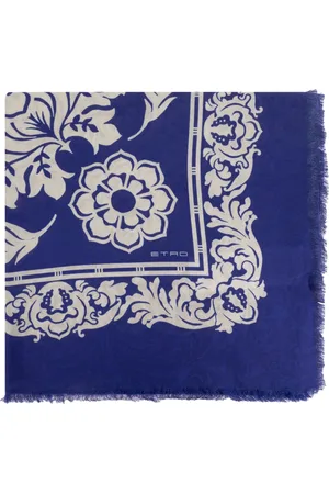 Etro Accessoires, Dames, Blauw, ONE Size, Katoen, Gestreepte sjaal
