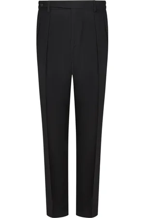 Boglioli Broeken, Heren, Zwart, 3Xl, Wol, Zwarte broek met getoggled tailleband