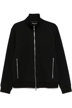 Michael Kors Sweatshirts & Hoodies, Heren, Zwart, S, Katoen, Casual Zwarte Sweater met Volledige Rits