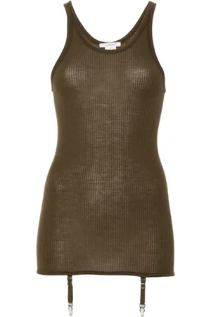 LEMAIRE Tops, Dames, Bruin, S, Seamless Suspenders Tank Top Havana