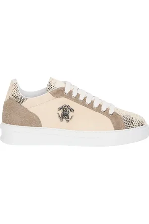 Roberto Cavalli Schoenen, Heren, , 41 EU, Leer, Cobra Inzet Leren Sneakers