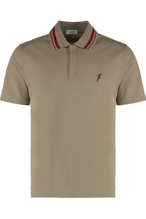 Salvatore Ferragamo Tops, Heren, , M, Katoen, Katoenen Polo Shirt Geribbelde Kraag