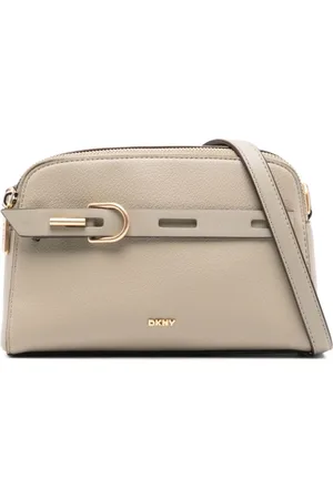 DKNY Tassen, Dames, Bruin, ONE Size, Leer, Bruin Leren Crossbody Tas